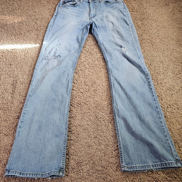 Levi's 527 Slim Bootcut Jeans Mens Tag 34x36 Act 33x33 Light Wash Stretch Denim - Picture 11 of 12